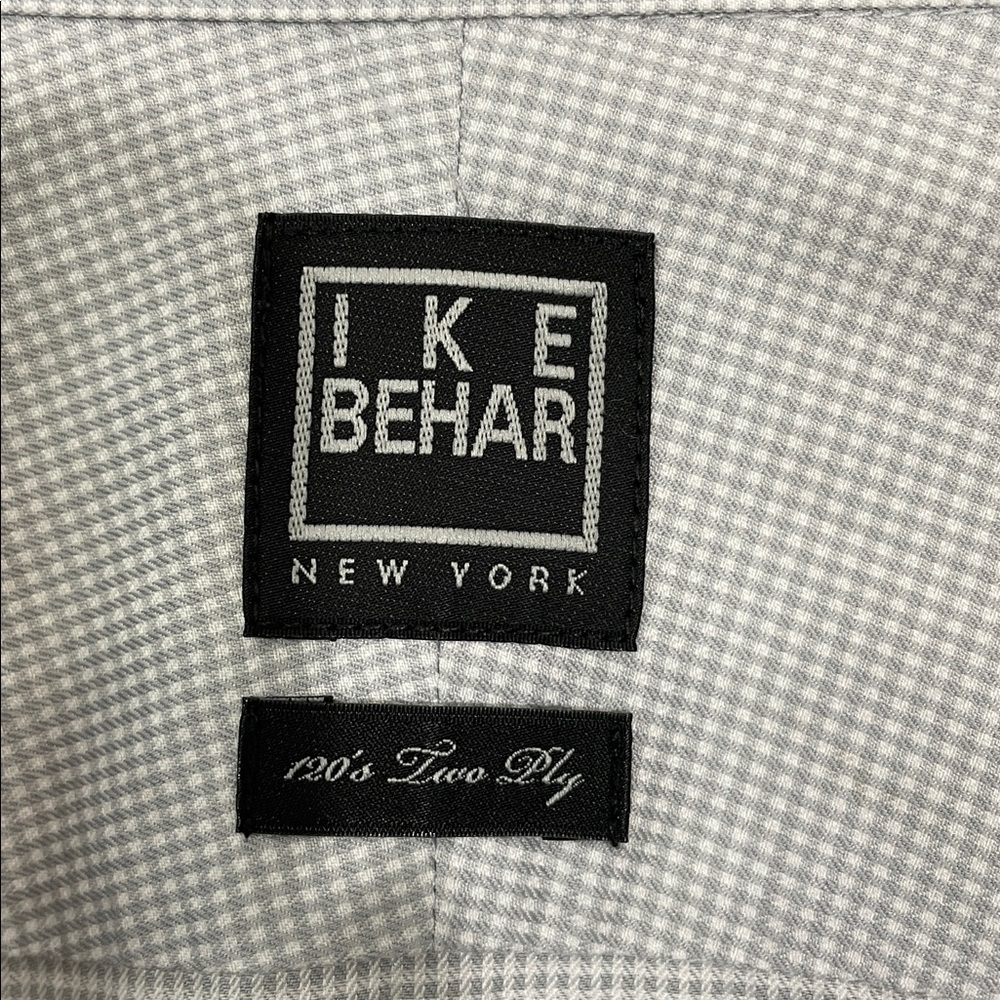 Ike Behar Men's Gray Checked  Dress Shirt - Picture 2 of 5